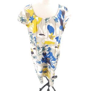 Boden 100% cotton flower print w/ cap sleeves, pockets size 12 long